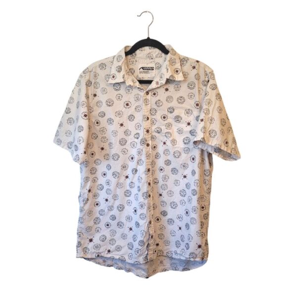 Mountain Khakis Relaxed Fit White Compass Motif Shirt - Picture 1 of 6
